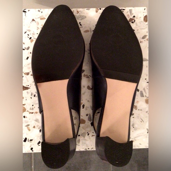 NEW w Box - TALBOTS Navy Leather Slingback Shoes - 7 B US - Picture 5 of 6